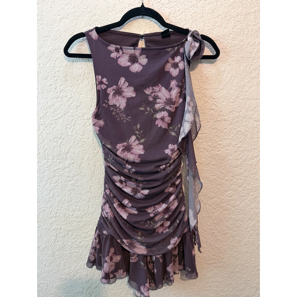 Urban Outfitters Floral Mesh Ruched Mini Dress Small Coquette Y2K Fairycore
